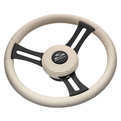 Schmitt Marine Torcello Elite 14" Wheel - Beige Leather Cap - Whi... [PU081B11]