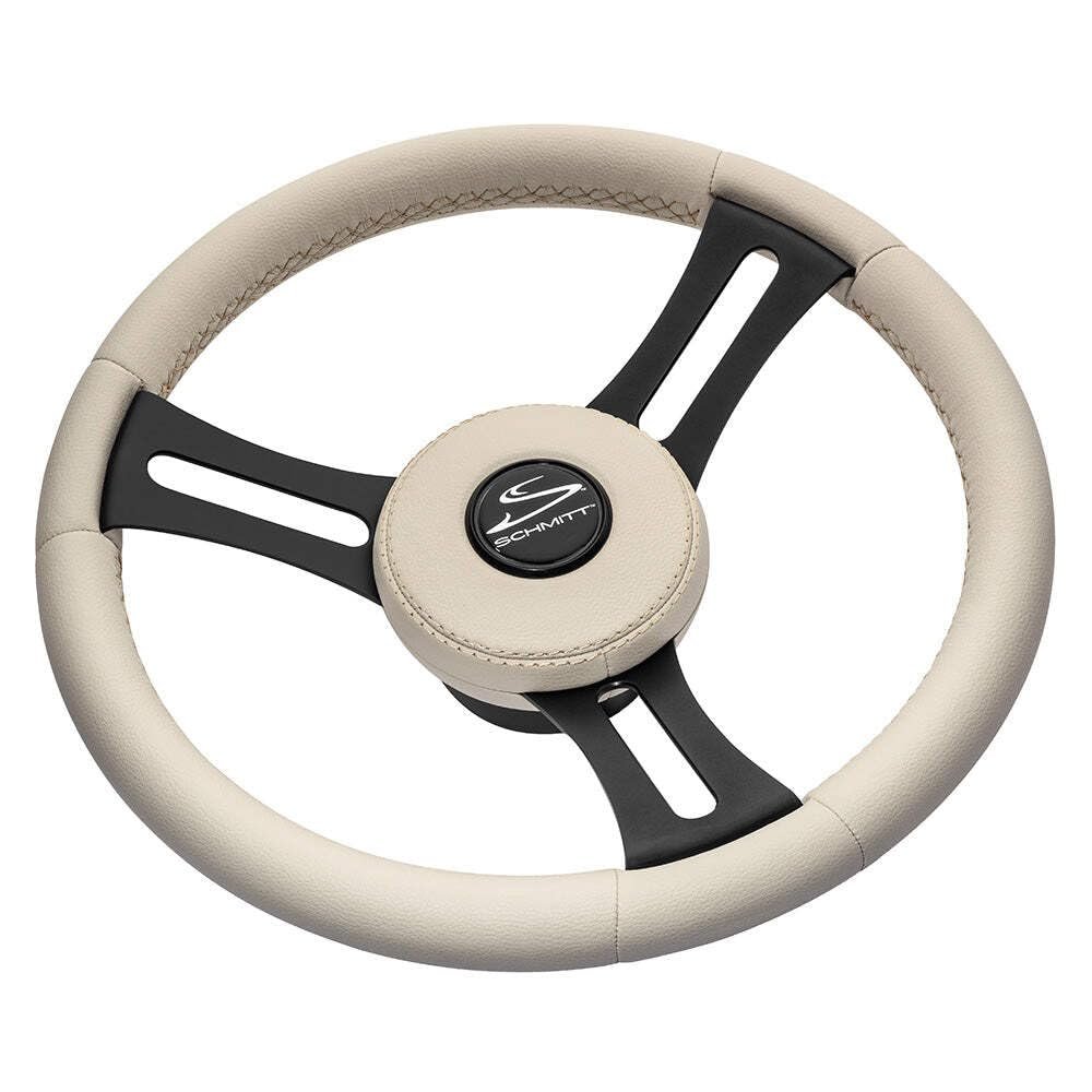 Schmitt Marine Torcello Elite 14" Wheel - Beige Leather Cap - Whi... [PU081B11]