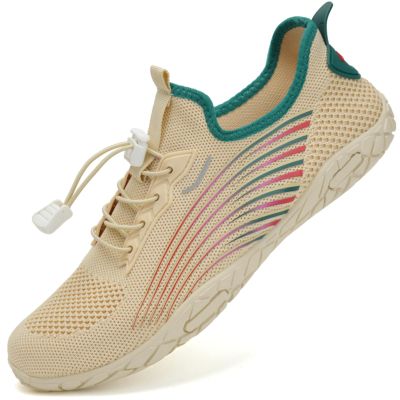 WateLves Water Shoes Mens Womens Beach Swim Shoes Quick-Dry Aqua Socks Pool Shoes for Surf Yoga Water Aerobics (Mesh Brown, 44)