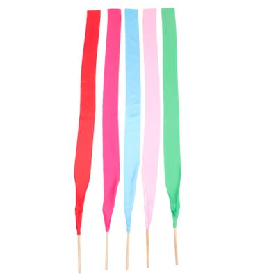 BIUDECO 5pcs Gymnastic Dance Ribbons for Artistic Streamers Sticks for Training Decorations and Dance Events