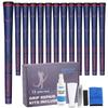 Geoleap Rubber Golf Grips Set of 13 - Non-slip, Shock-absorbing, Thumb Pattern Design, All Weather Performance, High Feedback Soft Rubber Golf Club Grips with 15 Tapes and Repair Kits (Navy-Pro Kit) view 1