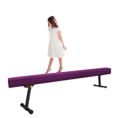 Wesky Adjustable Balance Beam,High and Low Floor Beam Gymnastics Equipment,Gymnastics Beam for Kids Home Training with Foldable Legs (Purple, 8FT)