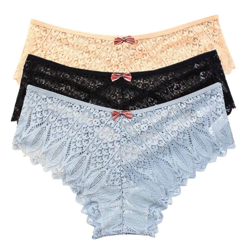 Cheeky Underwear for Women Lace No Show Bikini Soft Breathable Seamless Panties Plus Size Ladies Sexy Hipster Underwear