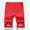 JEsilunmaMY Men's Wash Moto Biker Jeans Shorts Summer Casual Ripped Denim Shorts Distressed Slim Fit Holes Denim Short Pants (Red1,35) view 2