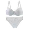 Womens 2 Piece Lace Underwire Bra and Panty Sets Sexy Push up Lingerie Set for Women Comfortable Seamless Bralettes Bra White view 1
