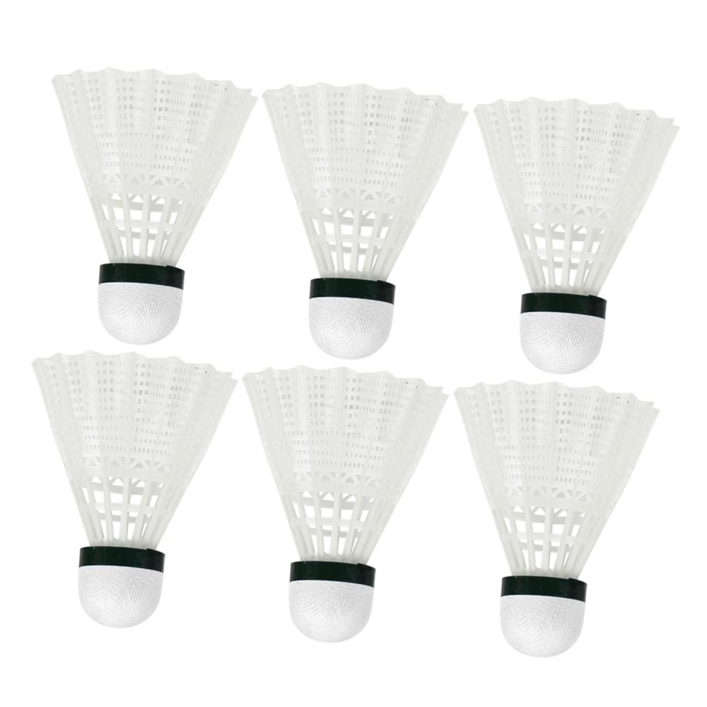 BIUDECO 6pcs Badminton Kit Nylon Plastic Shuttlecocks Equipment for Rebound Trainer Self Practice Strong Elastic