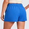 CRZ YOGA Comfy Ribbed Sweat Shorts for Women 3" - High Waisted Lyocell for Casual Lounge Athletic Jersey with Pockets Sparkle Blue Small view 2
