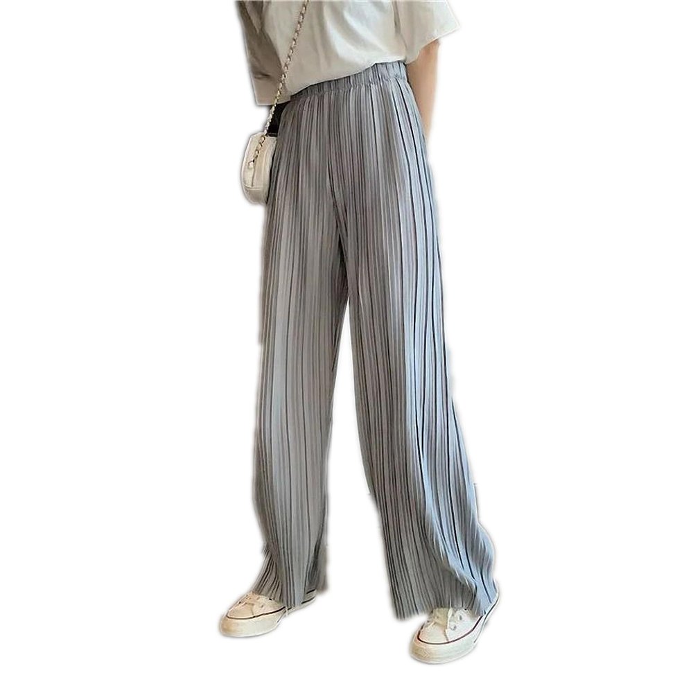 Dawery Women Fold Casual Pants Breathable Soft Loose Daily Mopping Trousers Females Streetwear Light Grey S