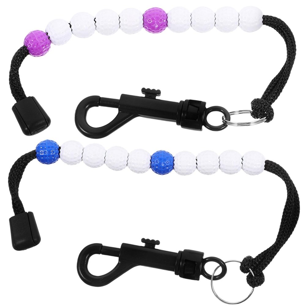 Yardwe Golf Stroke Counter 2pcs Beaded Score Counter Golfing Wrist Chain No Battery Needed Golfing Accessories