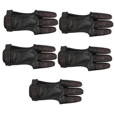 BESPORTBLE 5pcs Professional Archery Finger Guard Wear-Resistant Reusable Glove for Outdoor Sports Finger Portable Equipment for Pu Velour Design