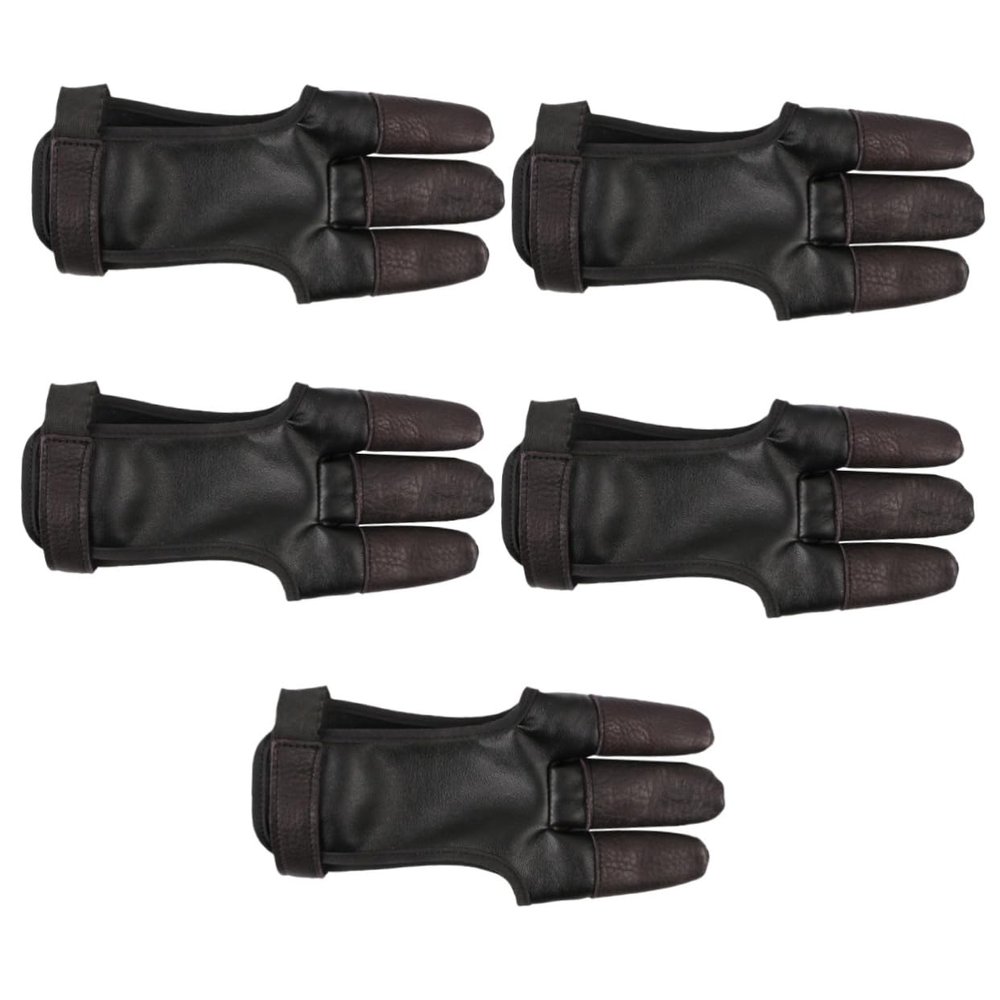 BESPORTBLE 5pcs Professional Archery Finger Guard Wear-Resistant Reusable Glove for Outdoor Sports Finger Portable Equipment for Pu Velour Design