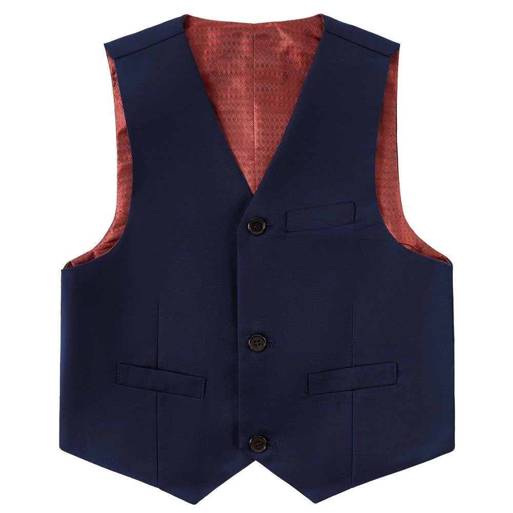 Lycody Kids Vest for Teen Boys Navy Blue Dress Suit Vest Size 16 Party Church Clothes for Wedding