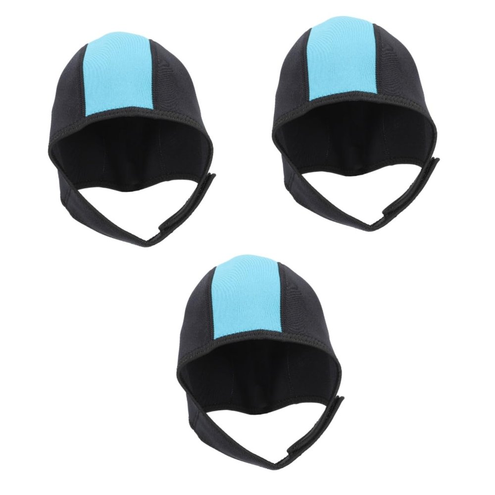 BESPORTBLE 3pcs Underwater Diving Hood Neoprene Thermal Swim Cap for Cold Weather Suitable for Long Hair and Comfortable Fit for Swimming and Sports