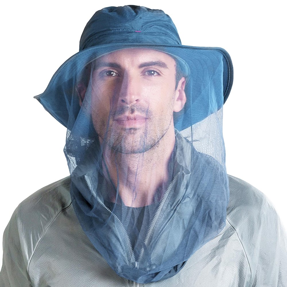Peicees Head Net Hat for Men Women Adventure Fishing Hat Safari Hat for Hunting Camping Hiking, Airy Blue