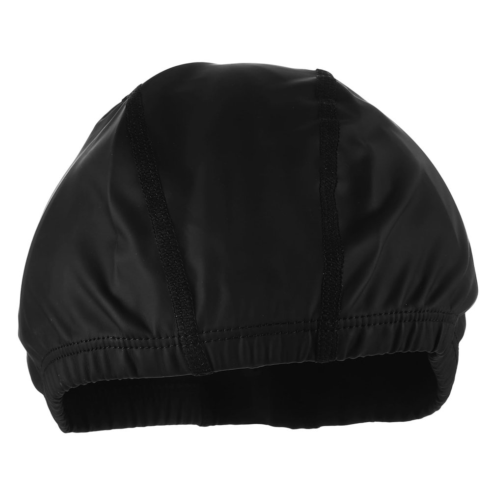 Parliky Swim Cap for Hair Flexible Design for Women and Men Lightweight Reusable Swimming Hat for Pool and Bath Use Black Pu Material