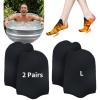 2 Pairs Ice Bath Toe Socks, Cold Plunge Toe Covers, Ice Bath Toe Booties Cold Plunge Toe Booties, Cold Plunge Tub Accessories, Reusable Neoprene Toe Warmers for Cold Plunge at Home L-Black view 1