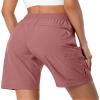 Hugut Women's Lightweight Hiking Cargo Shorts Quick Dry Athletic Shorts for Camping Travel Golf with Zipper Pockets Water Resistant Dusty Pink view 3