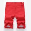 JEsilunmaMY Men's Wash Moto Biker Jeans Shorts Summer Casual Ripped Denim Shorts Distressed Slim Fit Holes Denim Short Pants (Red2,30) view 2