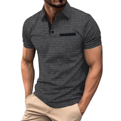 Ymosrh Golf Shirts for Men, Polo Shirts Tennis Short Sleeve Casual Work T-Shirt Slim Fit Black T Shirts Men Shirts Medium Cotton Mens Shirts Casual Business Shirt Casual Polos (M, Dark Gray)