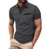 Ymosrh Golf Shirts for Men, Polo Shirts Tennis Short Sleeve Casual Work T-Shirt Slim Fit Black T Shirts Men Shirts Medium Cotton Mens Shirts Casual Business Shirt Casual Polos (M, Dark Gray) view 1
