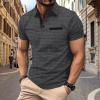 Ymosrh Golf Shirts for Men, Polo Shirts Tennis Short Sleeve Casual Work T-Shirt Slim Fit Black T Shirts Men Shirts Medium Cotton Mens Shirts Casual Business Shirt Casual Polos (M, Dark Gray) view 3