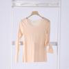 Fldy Womens Ultrathin Thermal Underwear Thermal Shirts Long Sleeve Base Layer Scoop Neck T-shirt Seamless Tops Nude B XX-Large view 2
