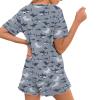 Sprowallow Womens Pajama Sets Shark Short Sleeve 2 Pieces Lounge Sets Outfit Sleepwear Casual Soft PJ sets view 2