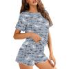 Sprowallow Womens Pajama Sets Shark Short Sleeve 2 Pieces Lounge Sets Outfit Sleepwear Casual Soft PJ sets view 3