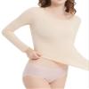 Fldy Womens Ultrathin Thermal Underwear Thermal Shirts Long Sleeve Base Layer Scoop Neck T-Shirt Seamless Tops Nude A Large view 1