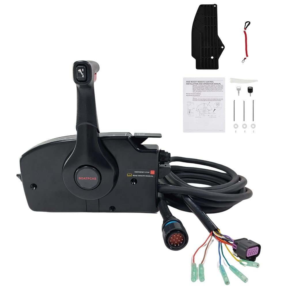 881170A13 Boat Motor Side Mount Remote Control Box with 14 Pin for Mercury Outboard Engine Right Hand Pull To Open