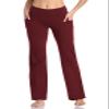HISKYWIN Side Pockets Yoga Pants 4 Way Stretch Tummy Control Workout Running Pants, Long Bootleg Flare Pants HF201-Burgundy-XL view 2