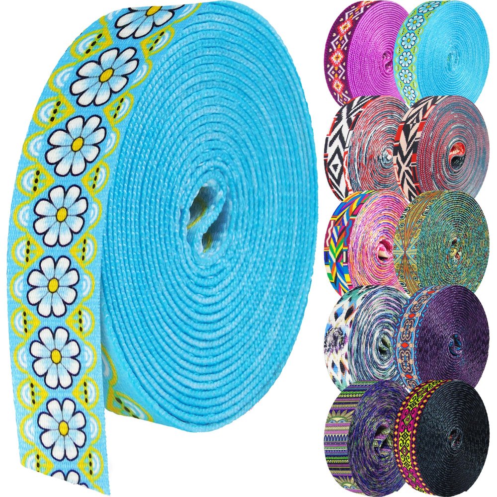 Grosun 1.5 inch Patterned Nylon Webbing Belt Webbing Straps Purse Straps Backpack Straps Nylon Belt for Seatbelt, Bags, Backpacks, Luggage (KK, 3.3 Yards)