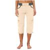 NineFit Basics Womens Capri Pants for Summer Summer Linen Pants for Women Wide Leg Pants Petite Womens Trousers High Waisted Work Sets for Women Office Clothing Parachute Pants Woman,Beige,3X-Large view 2