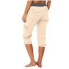 NineFit Basics Womens Capri Pants for Summer Summer Linen Pants for Women Wide Leg Pants Petite Womens Trousers High Waisted Work Sets for Women Office Clothing Parachute Pants Woman,Beige,3X-Large view 3