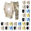 BOXIACEY Woman Summer Outfit Sets, 2 Piece Outfits for Women Summer Cotton Linen Set Plus Size Camouflage Sets Casual Two Piece Tracksuit Sets view 4