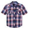 Champ Horse Boy's Toddler Child Kids Casual Dress Western Short Sleeve Snap Plaid Button Down Shirts(15# Red & Blue 16) view 1