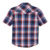 Champ Horse Boy's Toddler Child Kids Casual Dress Western Short Sleeve Snap Plaid Button Down Shirts(15# Red & Blue 16) view 2