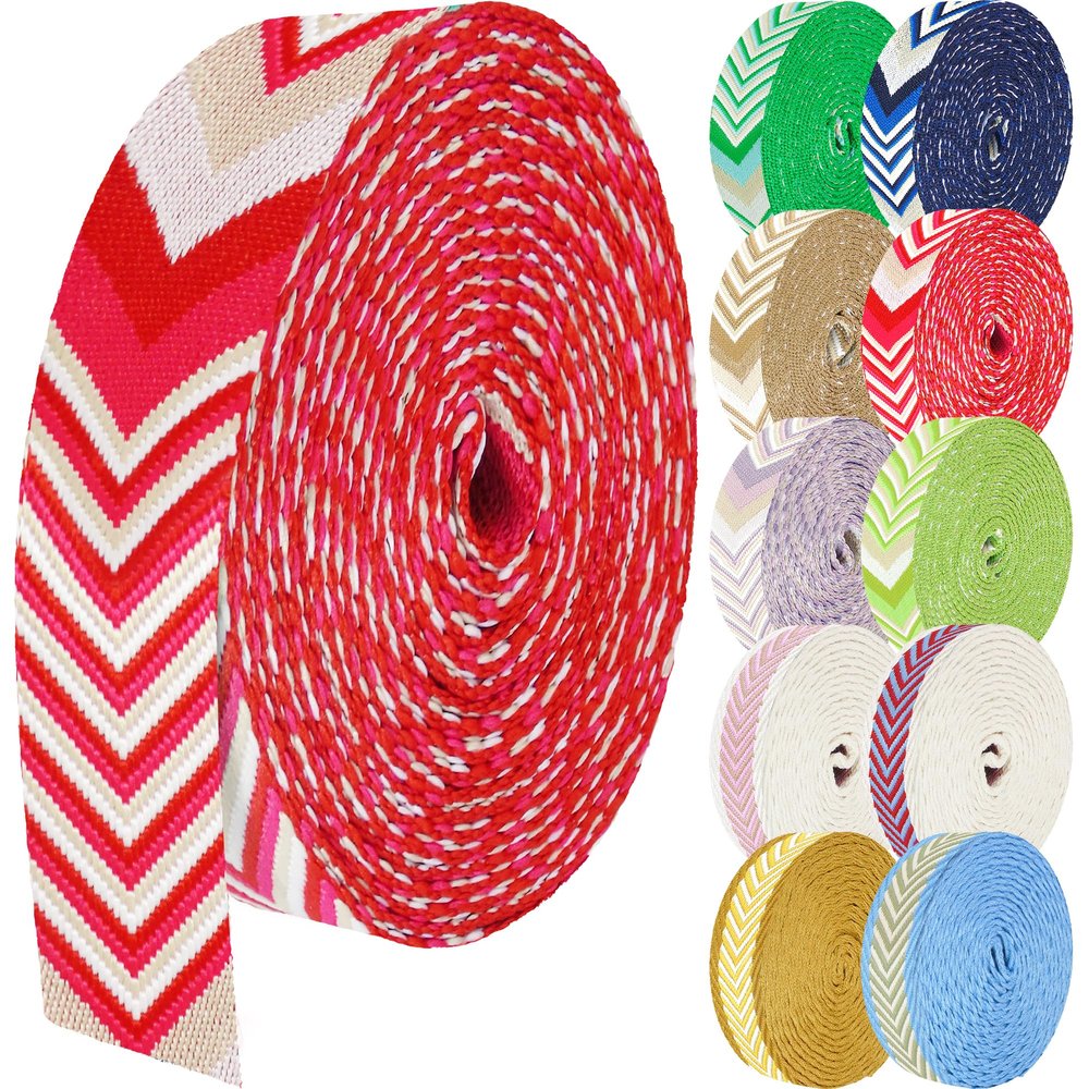 Grosun 1.5 inch Patterned Nylon Webbing Belt Webbing Straps Purse Straps Backpack Straps Nylon Belt for Seatbelt, Bags, Backpacks, Luggage (III, 10 Yards)