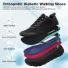 OrthoComfoot Men's Orthopedic Diabetic Wide Walking Shoes: Breathable High Arch Ultralight Work Shoes for Hammer Toes, Convenient Orthotic Fashion Sneakers for Plantar Fasciitis Black Size 11 view 4