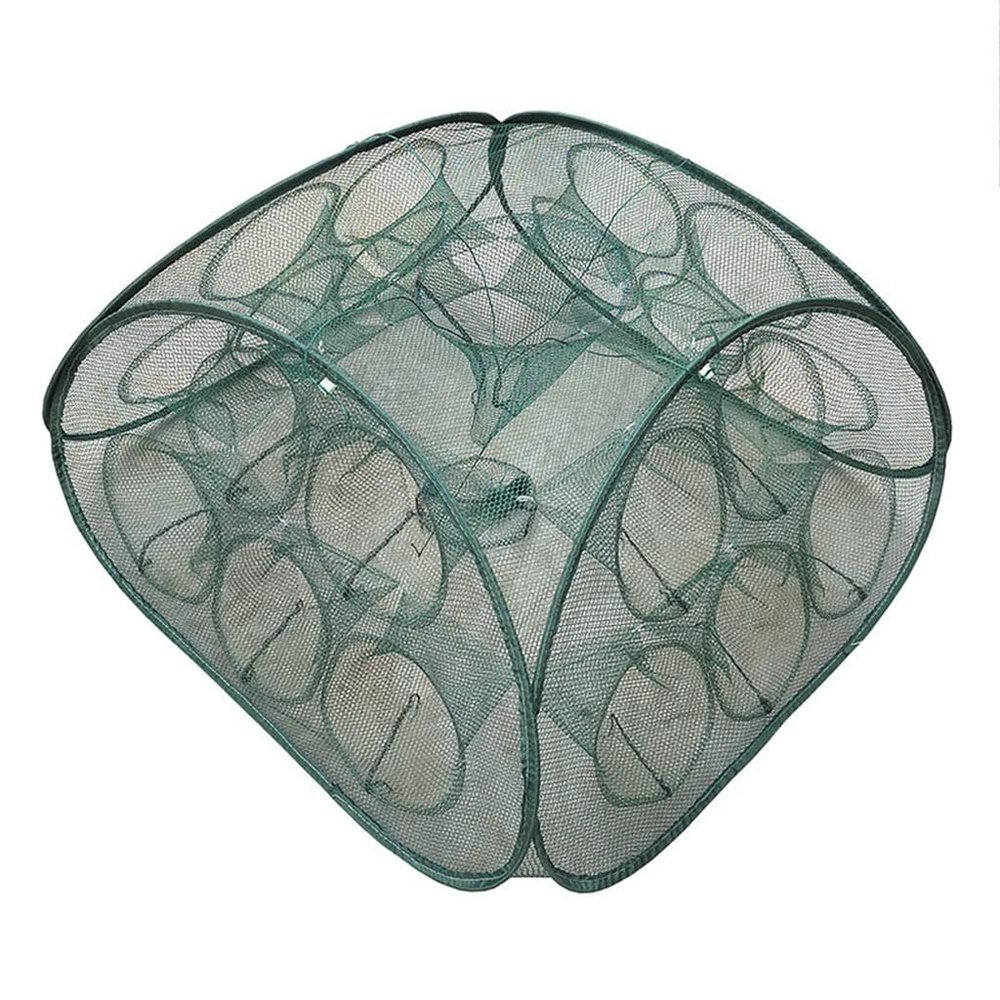 Fishing/Landing Net Crayfish Trap Cast Net Fish Crab Trap Crab Pot Net Fishing Net (Color : Green, Size : 9 Holes)