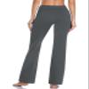HISKYWIN Side Pockets Yoga Pants 4 Way Stretch Tummy Control Workout Running Pants, Long Bootleg Flare Pants HF201-Dark Gray-M view 4