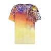 NineFit Basics Women Tops Short Sleeve Button Casual Pullover Plus Size Fashion T Shirt 2024 Summer Printed V Neck Blouse Tees Cold Shoulder Tops for Women Short Sleeve2-Saffron,3X-Large view 3