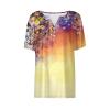 NineFit Basics Women Tops Short Sleeve Button Casual Pullover Plus Size Fashion T Shirt 2024 Summer Printed V Neck Blouse Tees Cold Shoulder Tops for Women Short Sleeve2-Saffron,3X-Large view 4