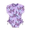 MAYUMMPY Toddler Baby Girls Bikini Beach Swimwear Zipper Swimsuit UPF 50+ Rash Guard One Piece Long Sleeve Bathing Suit (US, Age, 2 Years, 3 Years, Butterfly Purple) view 1