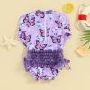 MAYUMMPY Toddler Baby Girls Bikini Beach Swimwear Zipper Swimsuit UPF 50+ Rash Guard One Piece Long Sleeve Bathing Suit (US, Age, 2 Years, 3 Years, Butterfly Purple) view 2