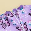MAYUMMPY Toddler Baby Girls Bikini Beach Swimwear Zipper Swimsuit UPF 50+ Rash Guard One Piece Long Sleeve Bathing Suit (US, Age, 2 Years, 3 Years, Butterfly Purple) view 4