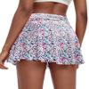 Oyamiki Womens Floral Print Skirt Inner Short Tennis Skirts Plus Size Athletic Skort Flowy Skorts with Pockets Fashion Golf Clothing XL view 1