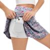 Oyamiki Womens Floral Print Skirt Inner Short Tennis Skirts Plus Size Athletic Skort Flowy Skorts with Pockets Fashion Golf Clothing XL view 2