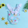 Toddler Little Girls Swimsuit Ruffles Sleeveless Bathing Suit Swimwear Summer Cute Swimwear (Blue, 3-6 Months) view 3