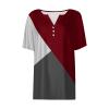 Women's Tops Short Sleeve Casual Plus Size Pullover Printed 2024 Summer Blouse Tees V Neck Fashion Button T Shirt Business Tops for Women Office Professional1-Wine,Medium view 2
